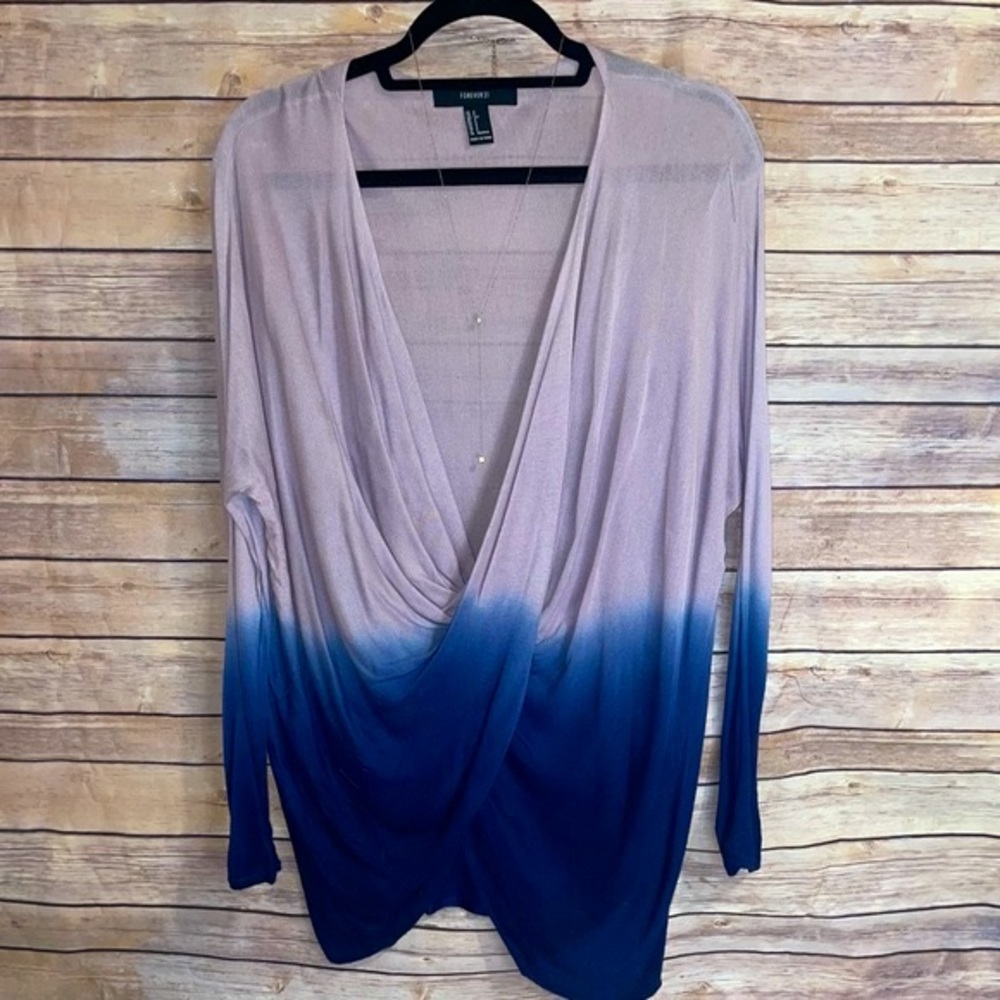 Ombré Purple Deep V High-Low Top